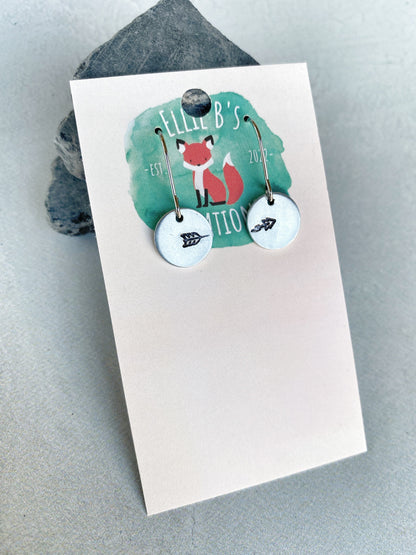 Ellie B's Creations - Round Aluminum Split Arrow Earrings - Minimalist Archery Earrings - Hand Stamped Simple Earrings - Archery Earrings