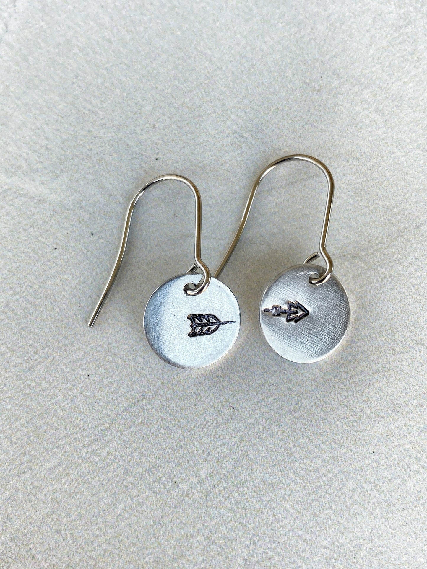 Ellie B's Creations - Round Aluminum Split Arrow Earrings - Minimalist Archery Earrings - Hand Stamped Simple Earrings - Archery Earrings