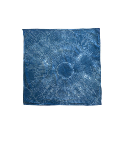Ellie B's Creations - Blue Shibori Bullseye Bandanna - Tie Dye Handkerchief - Tie Dye Bandana - Colorful Bandana - Backpacking Bandana