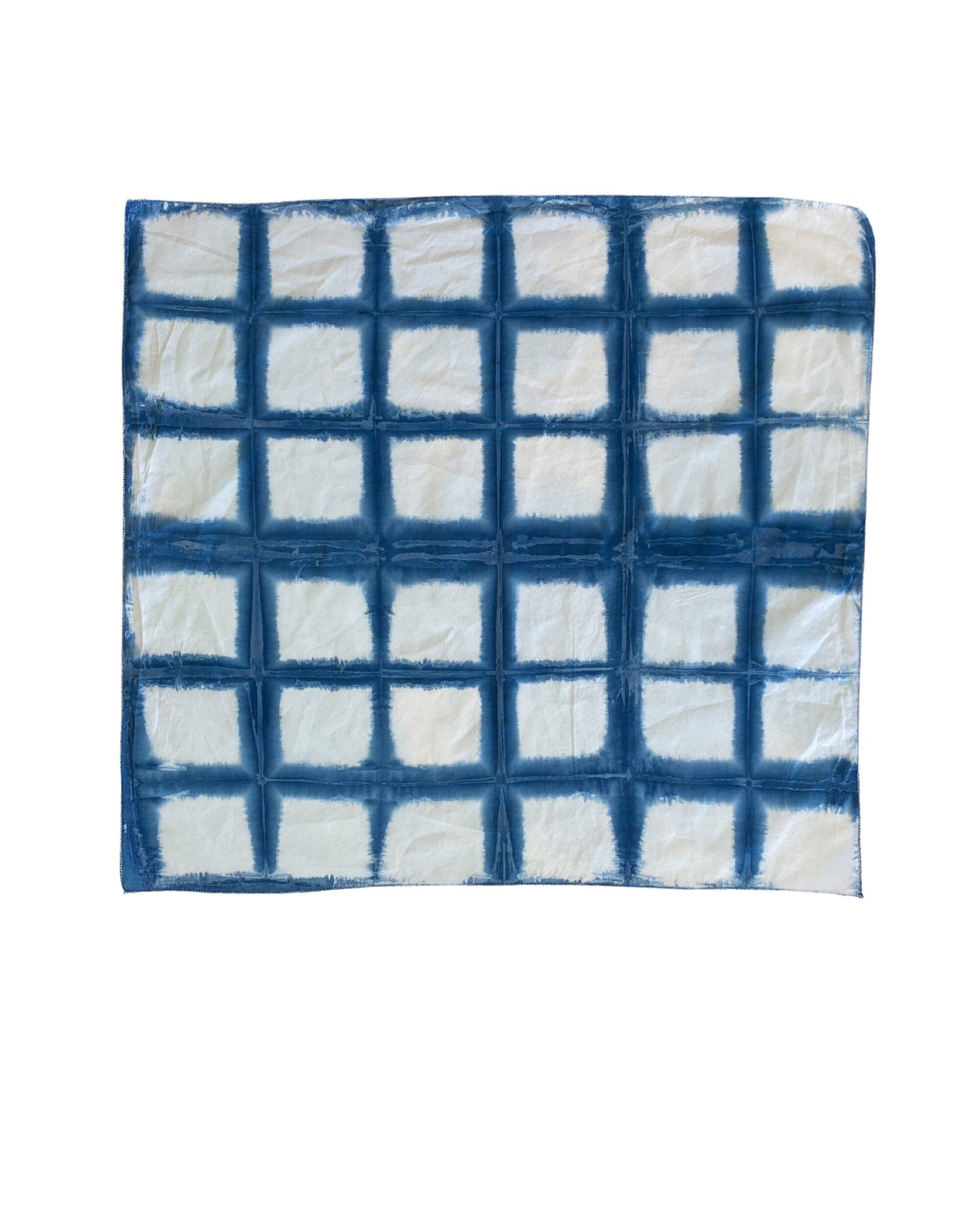 Ellie B's Creations - Blue Shibori Squares Bandanna - Tie Dye Handkerchief - Tie Dye Bandana - Colorful Bandana - Backpacking Bandana