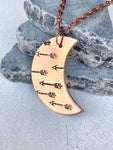Ellie B's Creations - Crescent Moon Arrows Necklace - Archery Necklace - Hand Stamped Nature Necklace - Boho Pendant
