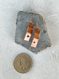 Ellie B's Creations - Minimalist Copper Split Arrow Earrings - Archery Earrings - Hand Stamped Dangle Earrings - Simple Copper Earrings