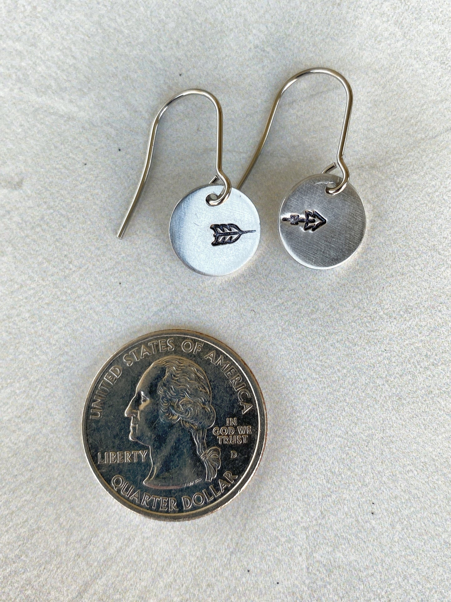 Ellie B's Creations - Round Aluminum Split Arrow Earrings - Minimalist Archery Earrings - Hand Stamped Simple Earrings - Archery Earrings