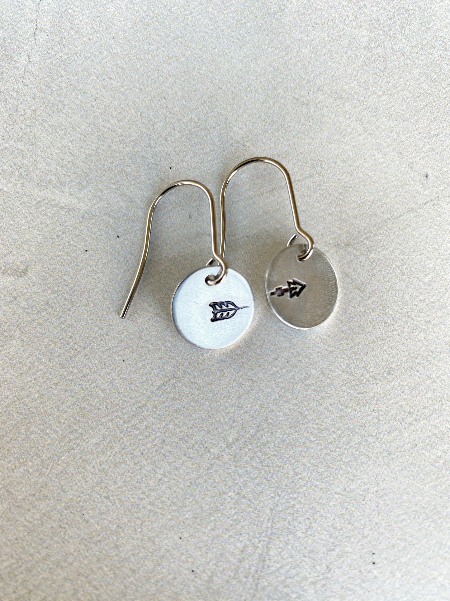 Ellie B's Creations - Round Aluminum Split Arrow Earrings - Minimalist Archery Earrings - Hand Stamped Simple Earrings - Archery Earrings