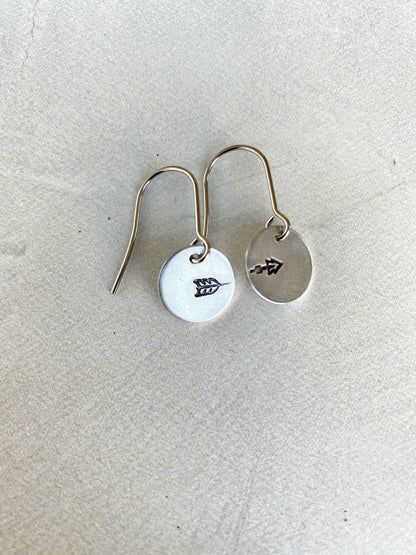 Ellie B's Creations - Round Aluminum Split Arrow Earrings - Minimalist Archery Earrings - Hand Stamped Simple Earrings - Archery Earrings
