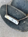 Rolling Hills and Pines Necklace - Forest Necklace - 18" Stainless Steel Stamped Camping Bar Necklace - Minimalist Nature Bar Necklace