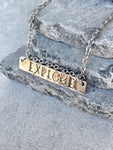 Explore Necklace - Travel Adventure Necklace - 18" Stainless Steel Stamped Wanderlust Bar Necklace - Camping Necklace - Travel Necklace