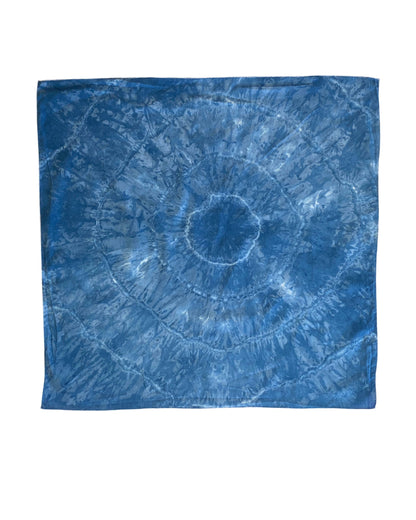 Ellie B's Creations - Blue Shibori Bullseye Bandanna - Tie Dye Handkerchief - Tie Dye Bandana - Colorful Bandana - Backpacking Bandana