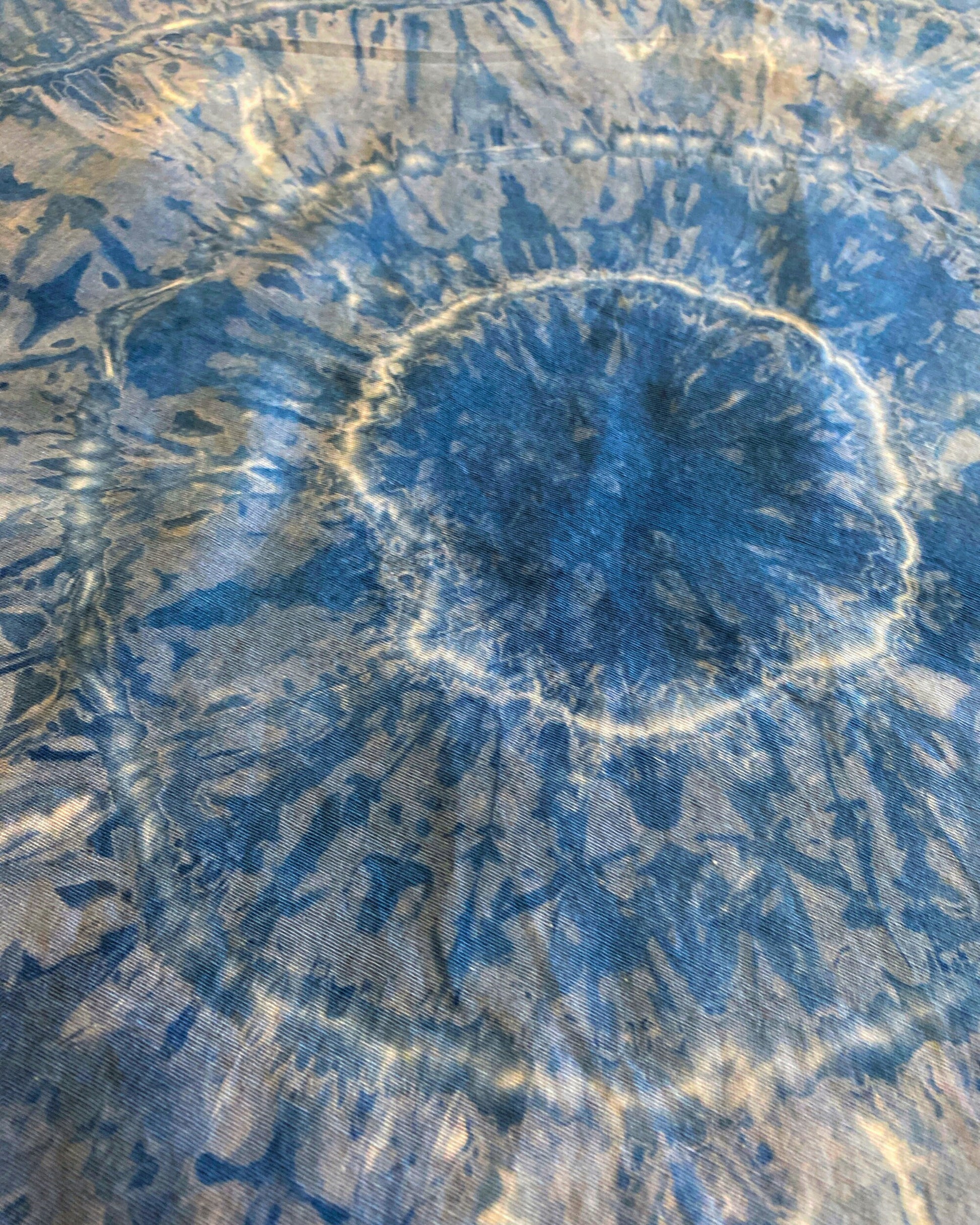 Ellie B's Creations - Blue Shibori Bullseye Bandanna - Tie Dye Handkerchief - Tie Dye Bandana - Colorful Bandana - Backpacking Bandana