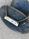 Rolling Hills and Pines Necklace - Forest Necklace - 18" Stainless Steel Stamped Camping Bar Necklace - Minimalist Nature Bar Necklace