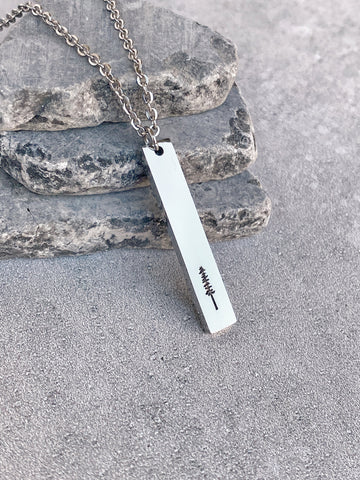Redwood Tree Necklace - Redwood Pendant - Stainless Steel Stamped Sequoia Necklace - Minimalist Tree Necklace - Sequoia Necklace
