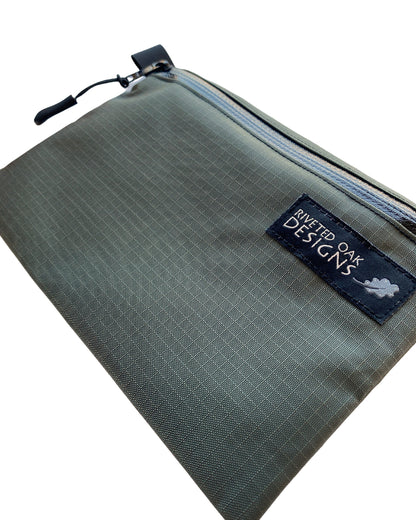 5"x7" Gray 210D Robic Ripstop Nylon Zipper Pouch - Ultralight Pouch - Nylon Pouch - Ultralight Backpacking Gear - Hiking Pouch