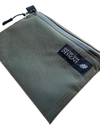 5"x7" Gray 210D Robic Ripstop Nylon Zipper Pouch - Ultralight Pouch - Nylon Pouch - Ultralight Backpacking Gear - Hiking Pouch