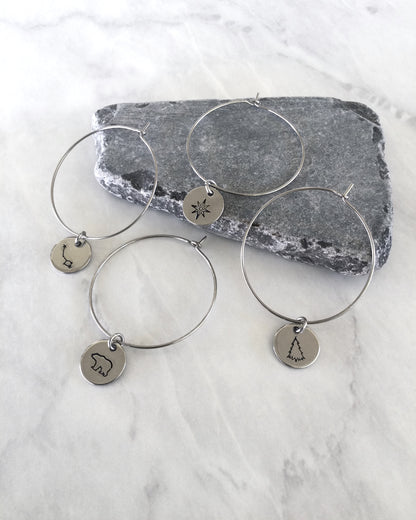 Outdoor Adventures Stainless Steel Wineglass Charms