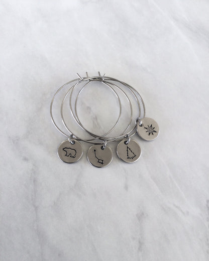 Outdoor Adventures Stainless Steel Wineglass Charms