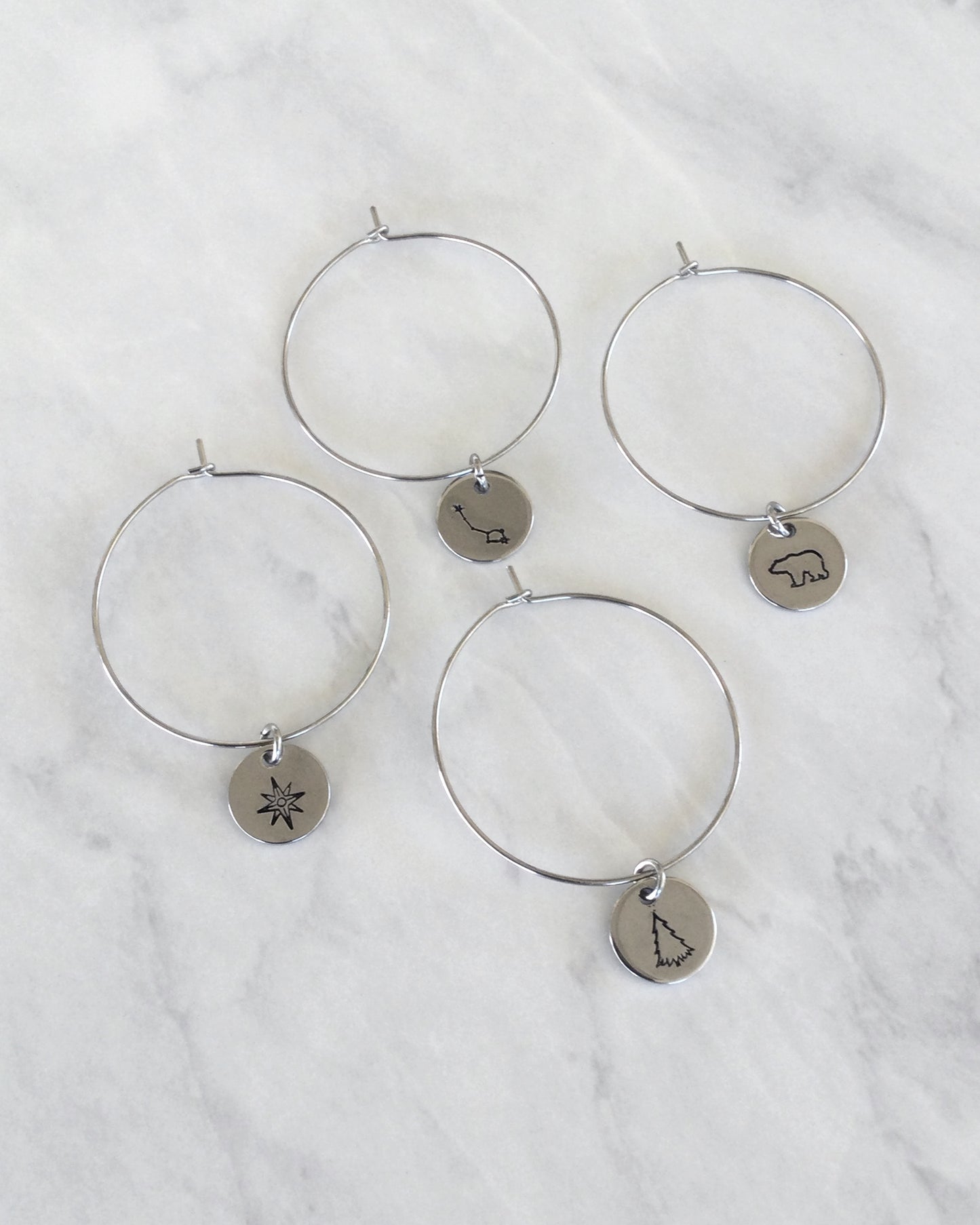 Outdoor Adventures Stainless Steel Wineglass Charms