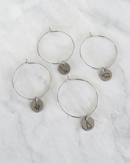 Outdoor Adventures Stainless Steel Wineglass Charms