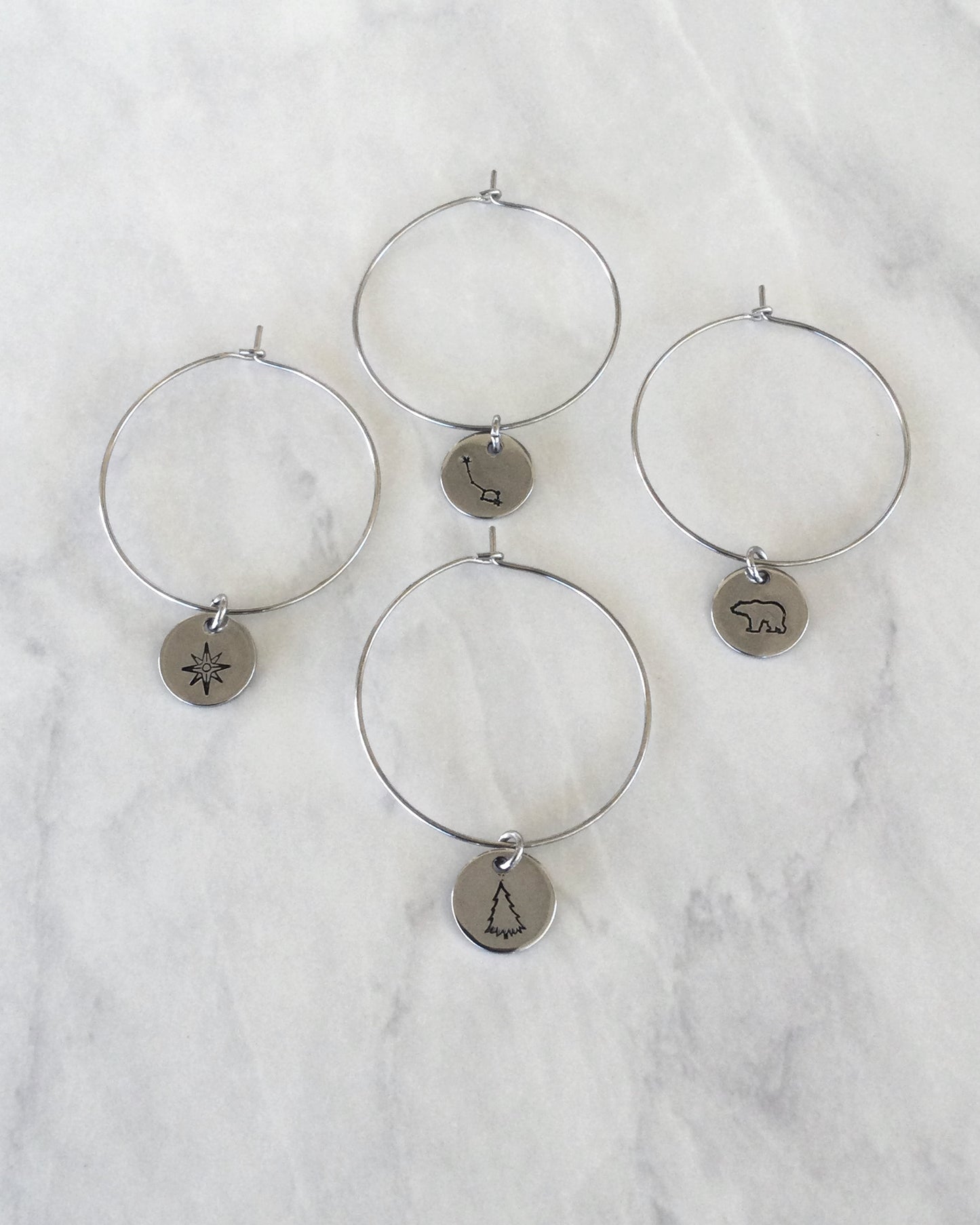 Outdoor Adventures Stainless Steel Wineglass Charms