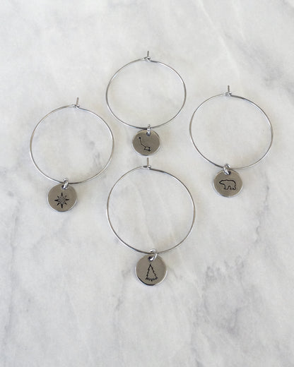 Outdoor Adventures Stainless Steel Wineglass Charms